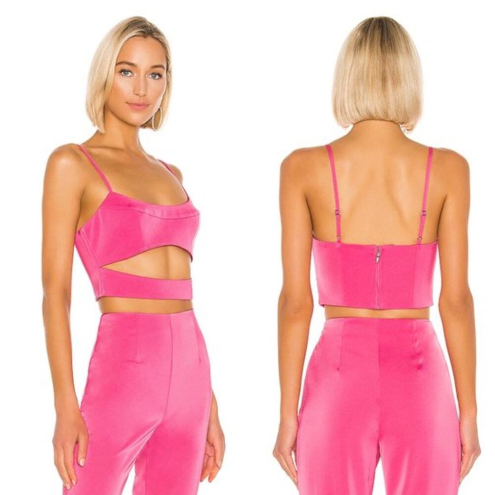 NBD Jaiden Cutout Sleeveless Crop Top Women Medium Pink Festival Barbie NWT‎